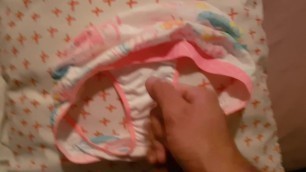 Cumming on my little sister's panties #4