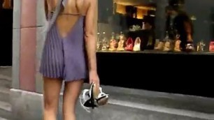 Lexo bitch wife delivery flash public purple dress