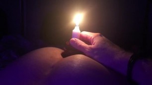 Candle in submissive ass