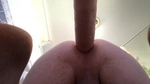 Anal with new big 10inch dildo