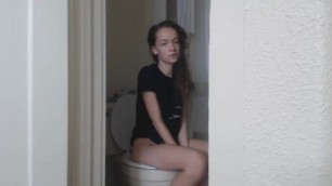 Sexy teen toilet poop and fart