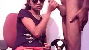 Desi Girl Teasing Handjob and Blowjob to Big Mus Cock