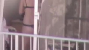Hi voyeur on balcony in bra panties real milf porn