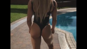 perfect bubble butt slow-mo walking, jiggling & flexing