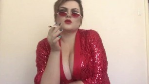 Mistress blows smoke in your face