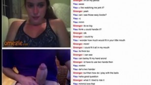 Omegle 19yrs old petite teen pussy girl amazed with huge dick