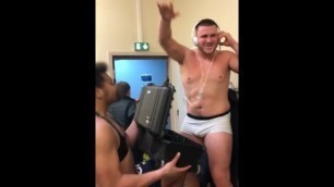 rugby players locker room (no nude)