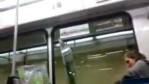 Caught crazy petite teen mercedez pussy masturbate on train
