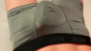 Horny teen cumming in underwear