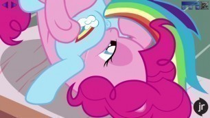 Rainbow Dash and Pinkie Pie enjoy each other