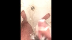 Hot cock shower jerk off