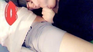 Sister best friend gets bored and sucks big dick on Snapchat