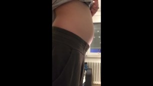 Teen big bloated belly after 2.75 liters of water