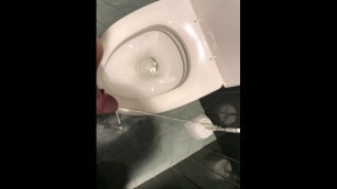 Pissing in another public toilet (Messy pee)