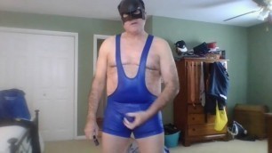 playing with my cock in my singlet