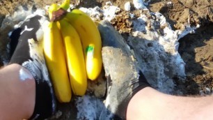 Messy Black Puma Socks Crush Bananas [2/2]