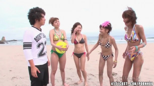 Four Japanese Volleyball Girls have Wild Orgy (Uncensored JAV)