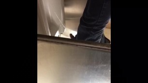 Huge white cock in urinal