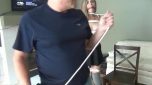 sasha walked in bondage then wrap gagged and blindfolded