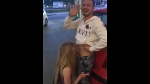 PUBLIC SEX - Blowjob at the gas station