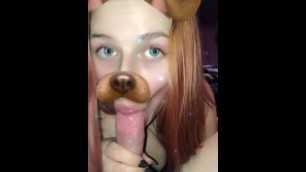 Snap Slut Uses Her Mouth to Stroke Cock