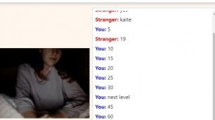 19yo katie flash boobs while playing omegle points game