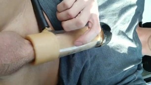 Gay - pleasure in car pumping cock