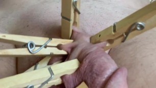 CBT #1. Tiny softie, then clothespins. FUCK