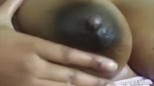 Ebony with big lactating nipples and areolas