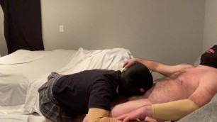 Extreme splashy head session between alpha and his faggot