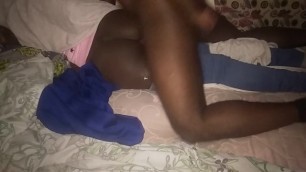 Fucking sleeping ebony milf right next to her baby