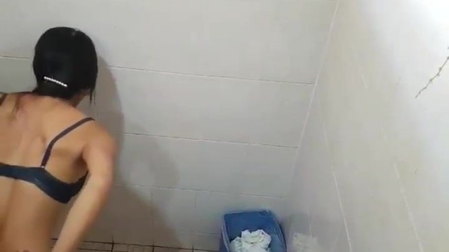 Korean wife fucks and sucks dick in bathroom