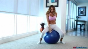 sexy bouncing on yoga ball