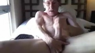 Skinny grandpa with huge dick