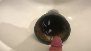 Sperm on the public coffee filter. Hope the coffee tastes my cum ;)