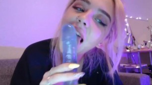 hot teen sucks dildo