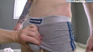 Inked casting jock drilled in his sporty ass