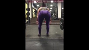 Milf Bending Over for Deadlifts at the Gym