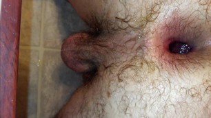 My gaping hairy ass after marathon 3 inch thick monster dildo fuck