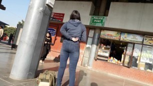 Indian Girl Tight Jeans butt