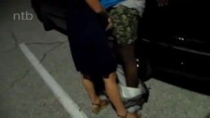 Slutwife shared in parking lot with black guy