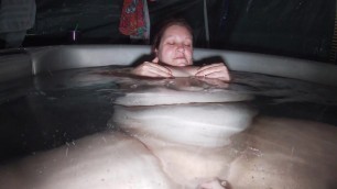 having some fun in the hot tub. NO SOUND