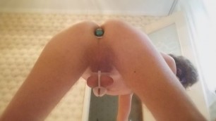 Cute Teen Plays With His Ass - Hard Anal Fuck With Dildo and Butt Plug