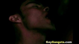 Sexy White Gay Gangbanged by Black Thugs