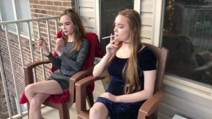 smoking with sister