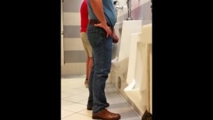 Spyin daddy in urinal