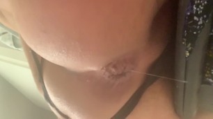 My used and cum filled man whore cunt cum dripping pussy
