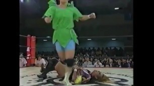 Japanese female wrestling brutal belly trample
