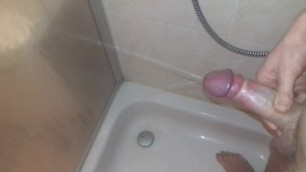 Really long piss in the hotel shower