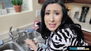 Hot milf fucking with son in kitchen